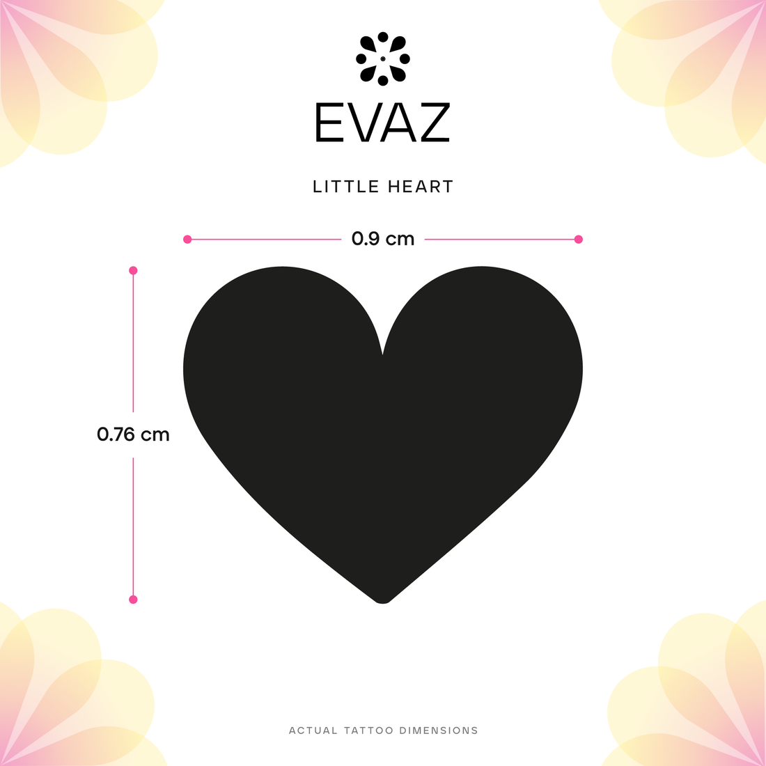 Little Heart Tattoo - size-guide