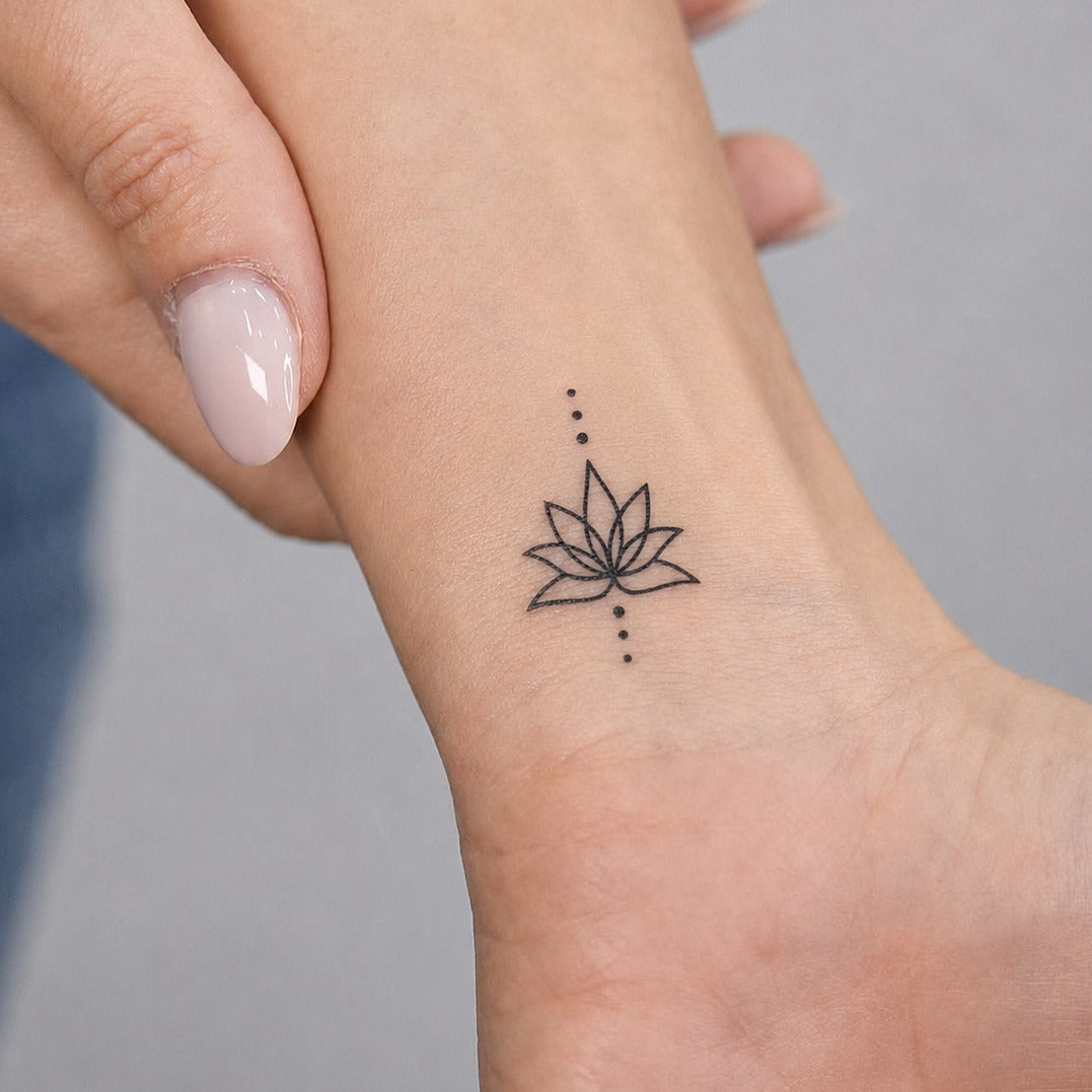 Dotted Lotus Tattoo