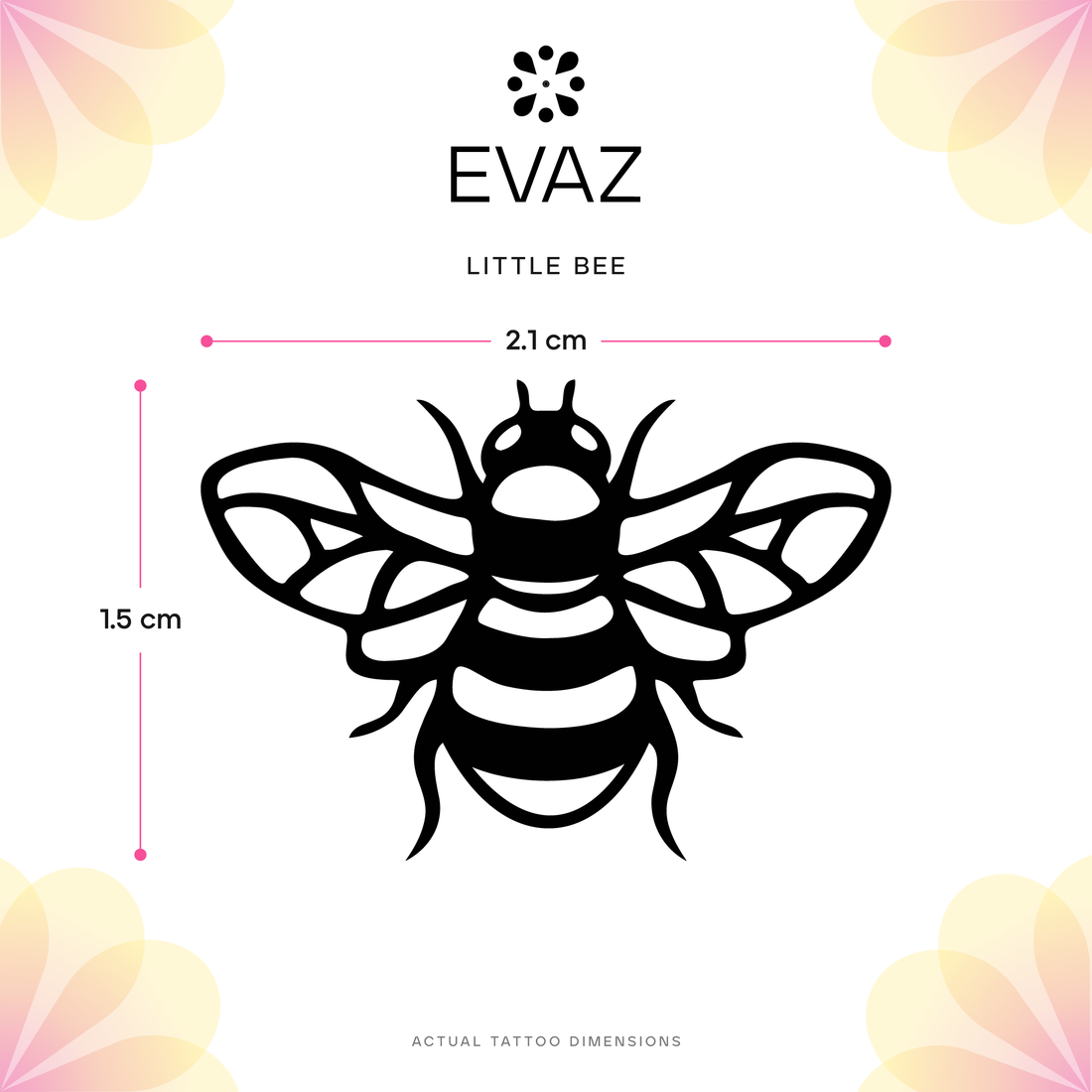Little Bee Tattoo - size-guide