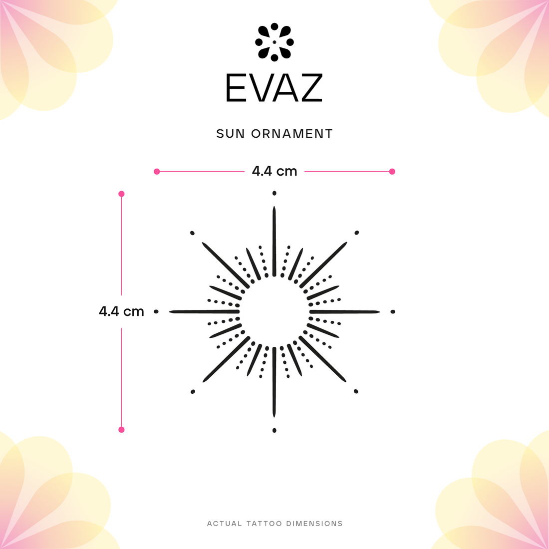 Sun Ornament Tattoo - size-guide