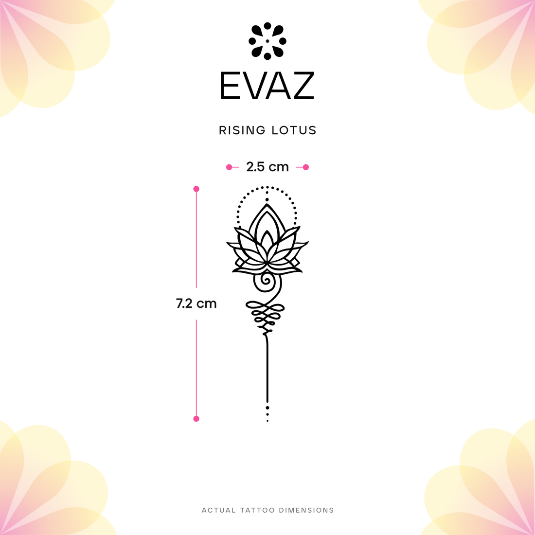 Rising Lotus Tattoo - size-guide