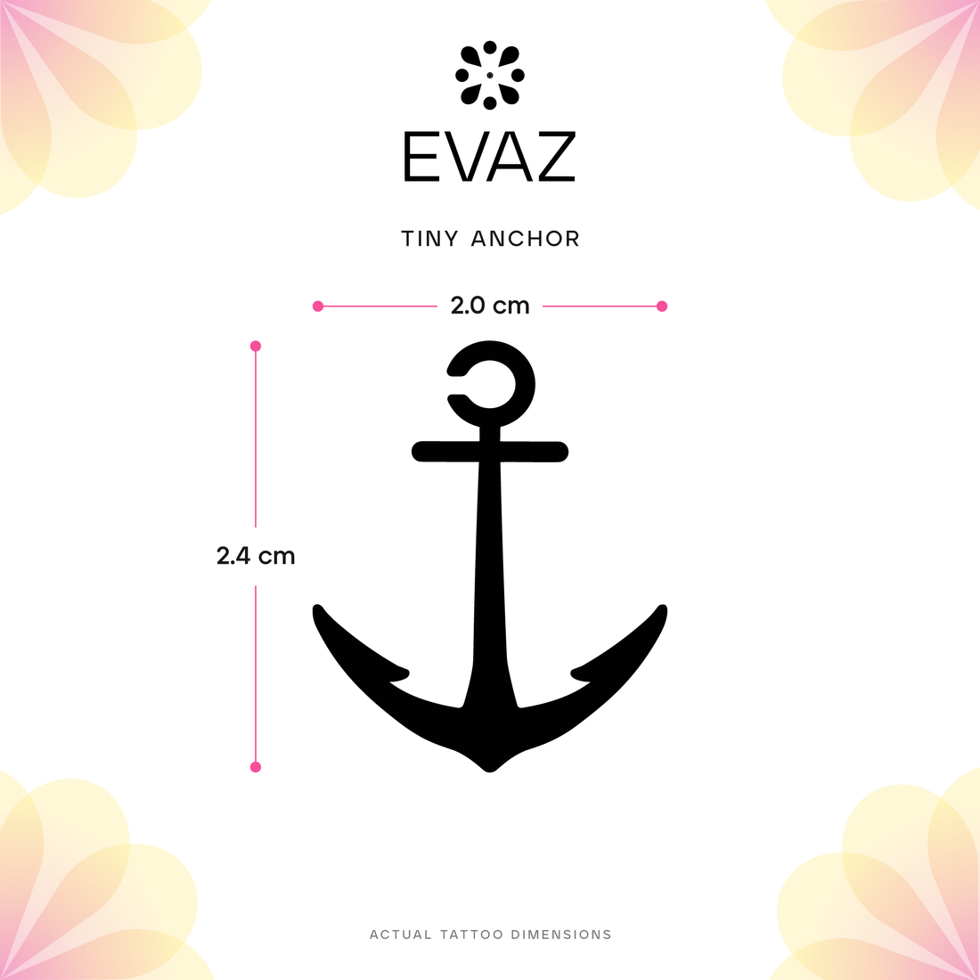 Tiny Anchor Tattoo - size-guide