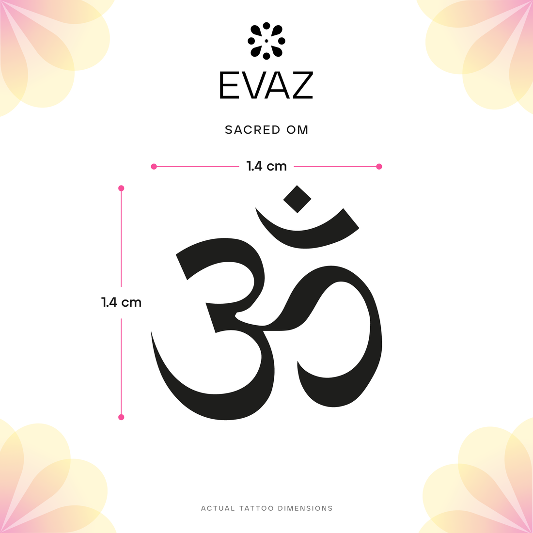Sacred Om Tattoo - size-guide