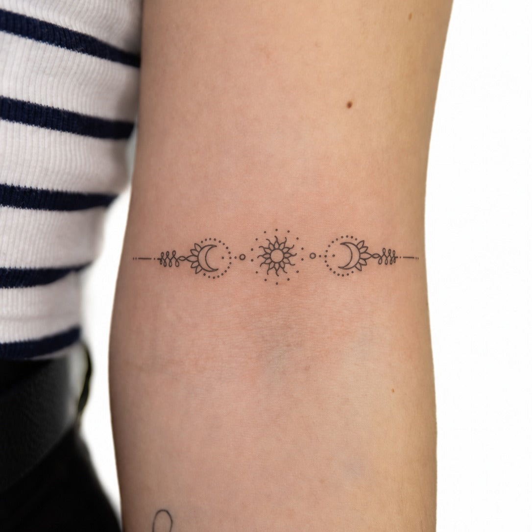 Mirrored Sun and Moon Tattoo