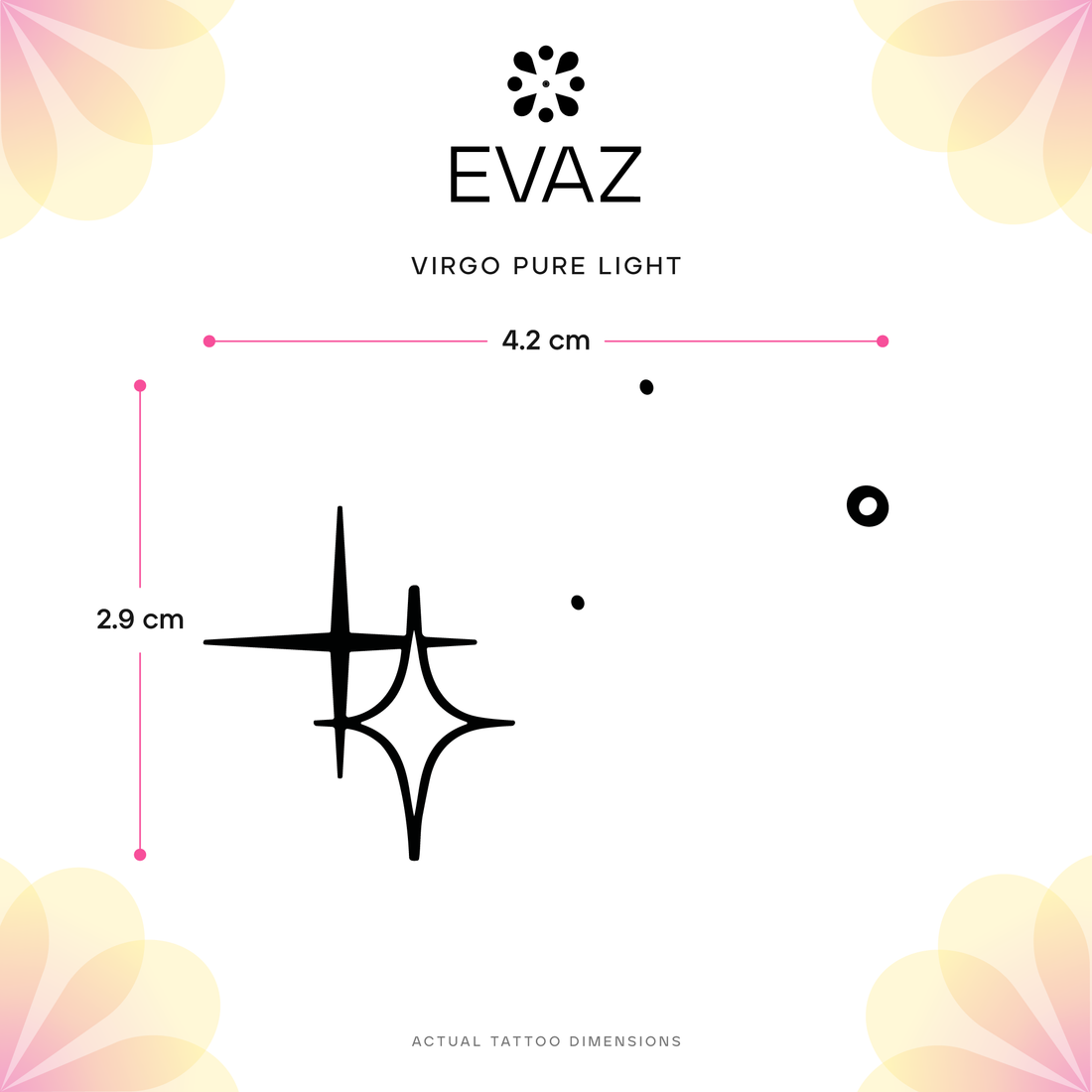 Virgo Pure Light Tattoo - size-guide