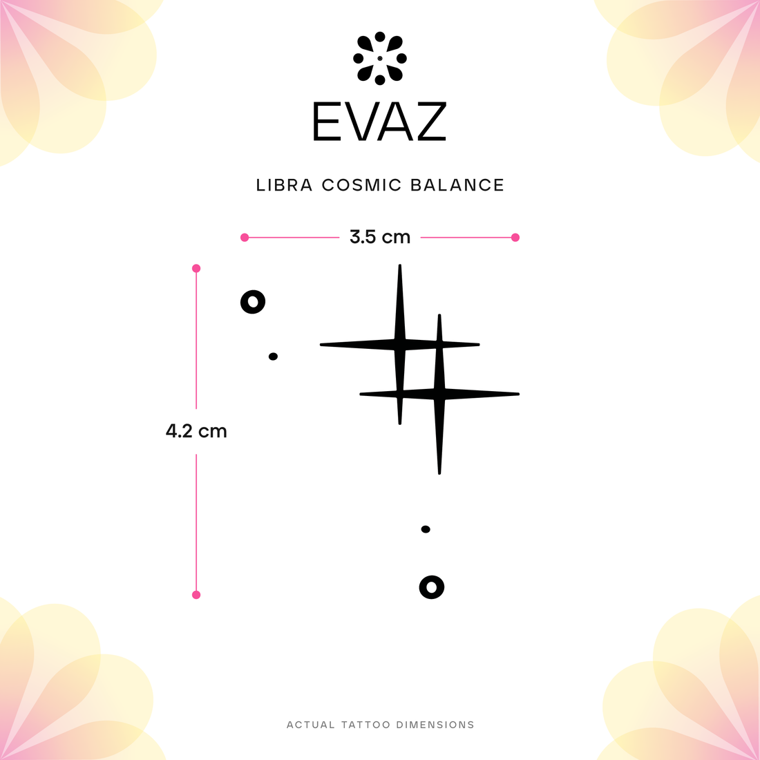 Libra Cosmic Balance Tattoo - size-guide