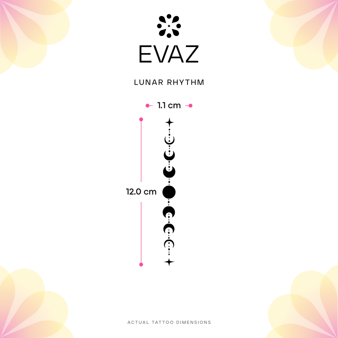 Lunar Rhythm Tattoo - size-guide