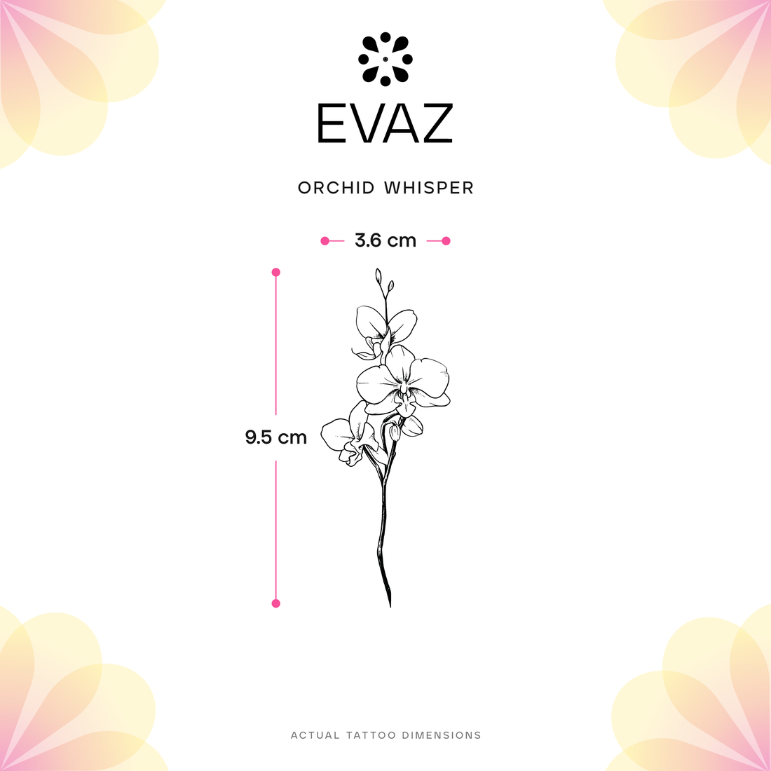 Orchid Whisper Tattoo - size-guide
