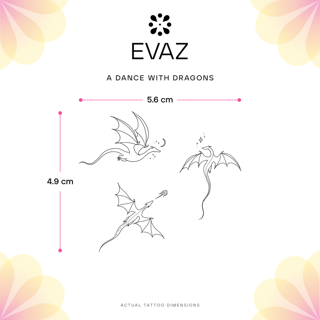 A Dance With Dragons Tattoo - size-guide
