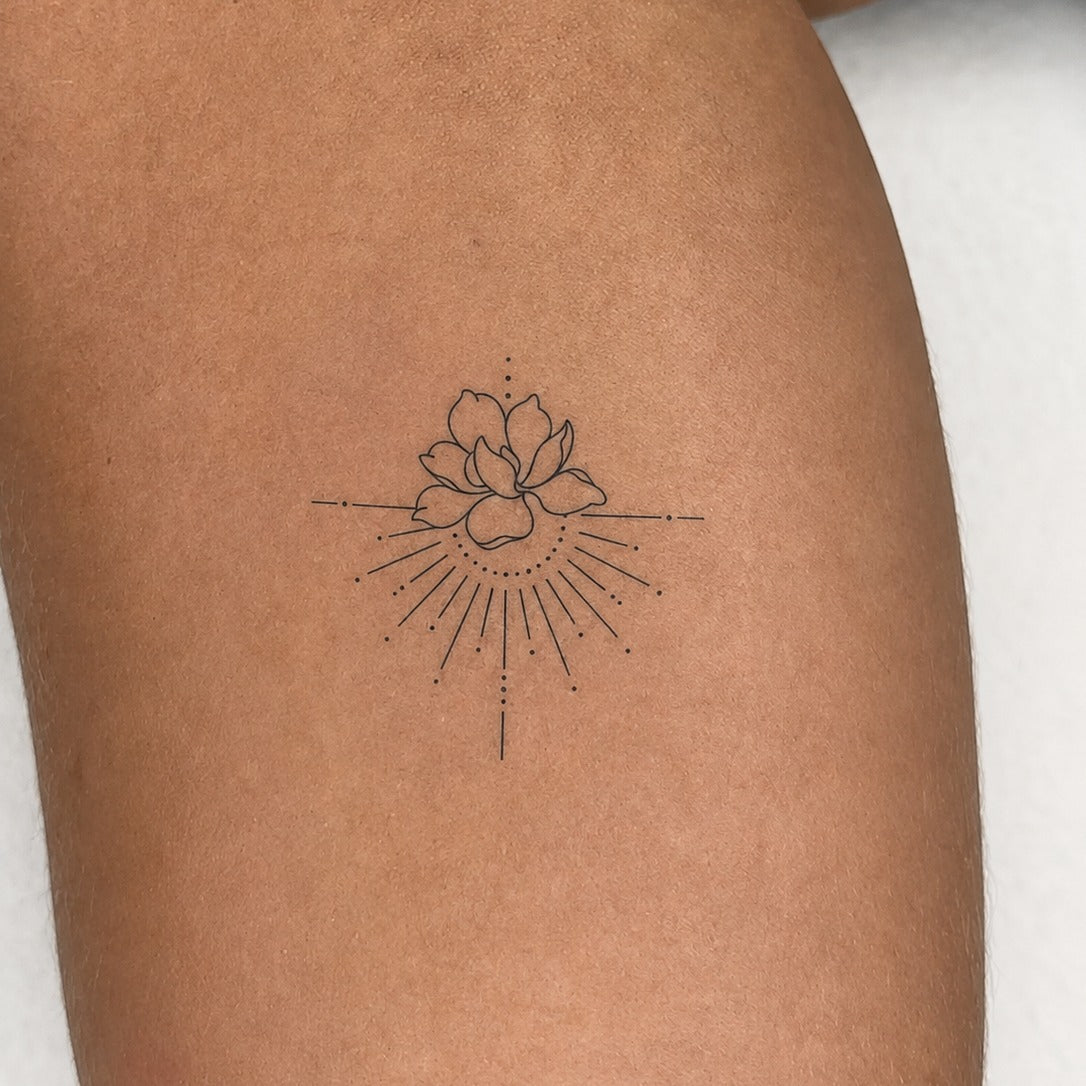 Sacred Lotus Lines Tattoo