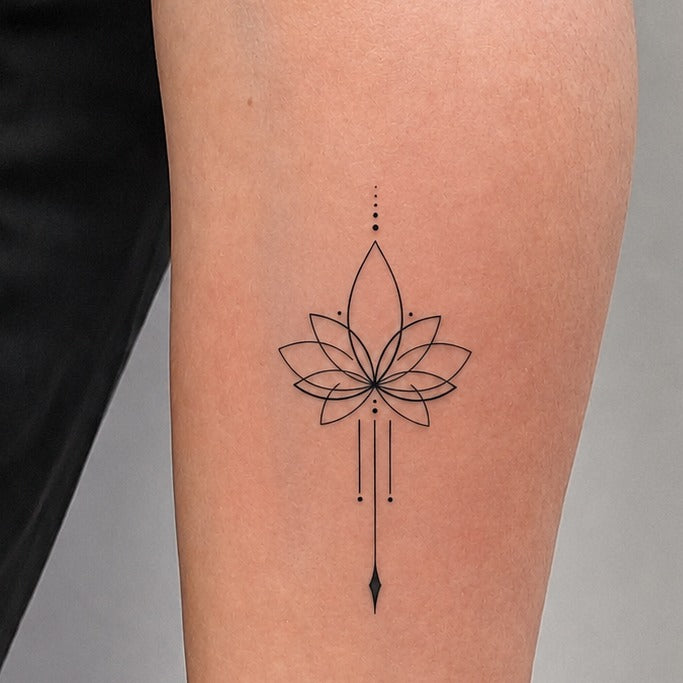 Lotus Line Harmony Tattoo