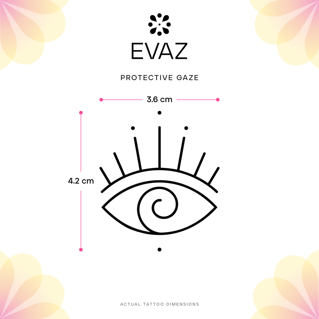 Protective Gaze Tattoo - size-guide