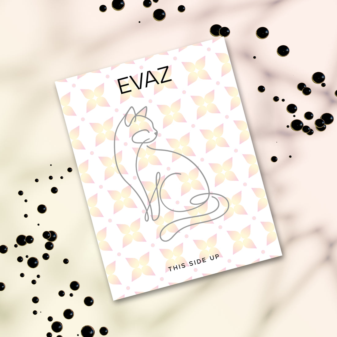 Curved Cat Line Tattoo - mockup
