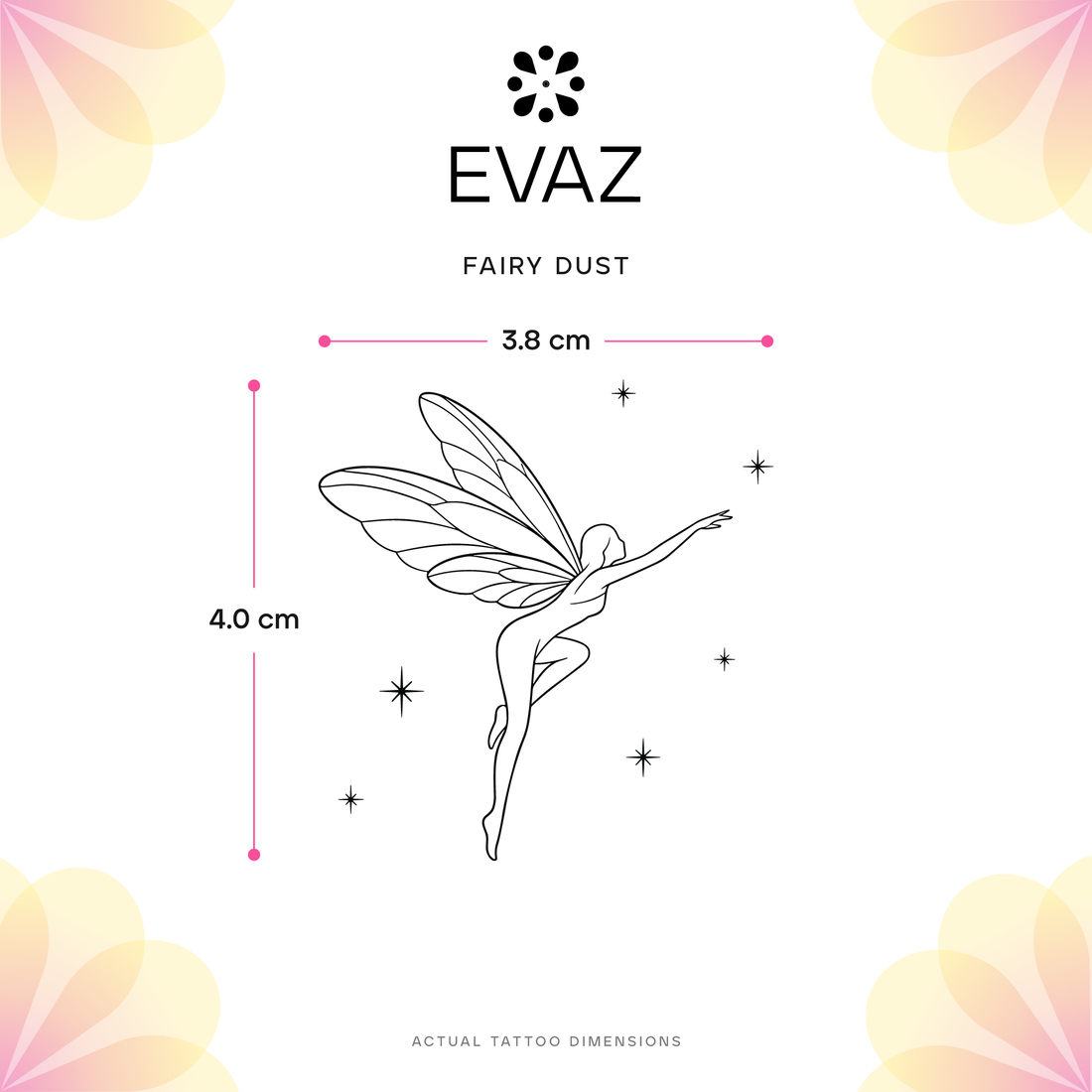 Fairy Dust Tattoo - size-guide