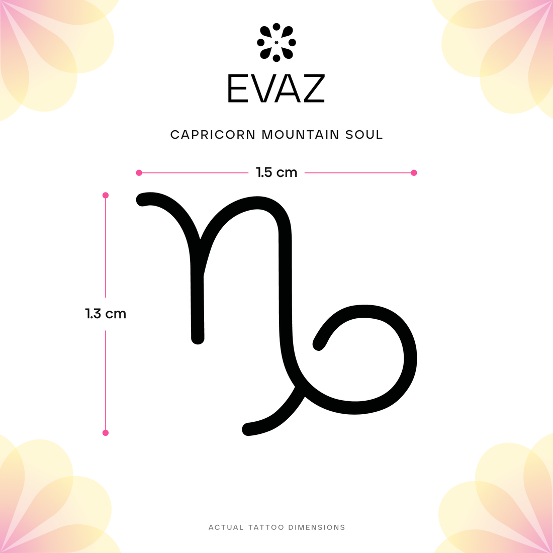 Capricorn Mountain Soul Tattoo - size-guide