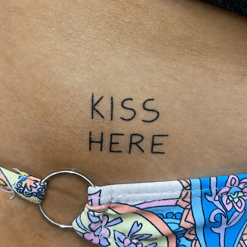 Kiss Me Here Tattoo