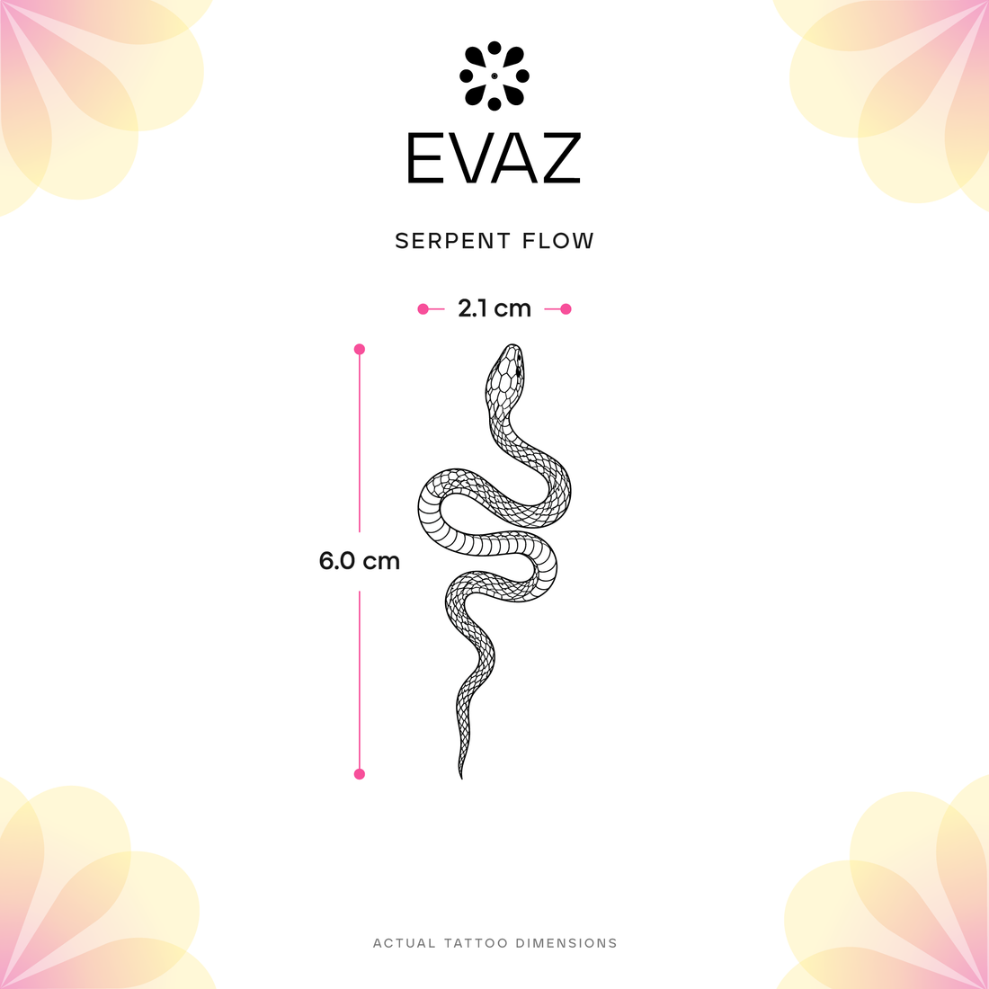 Serpent Flow Tattoo - size-guide