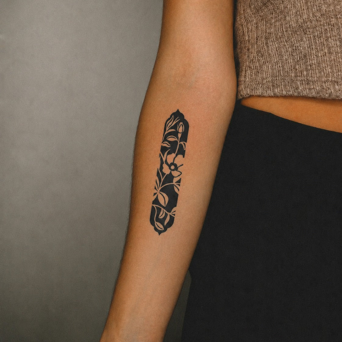 Floral Contrast Tattoo