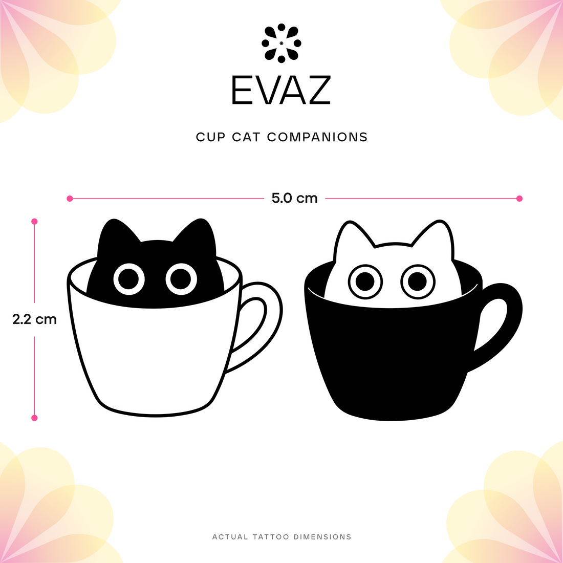 Cup Cat Companions Tattoo