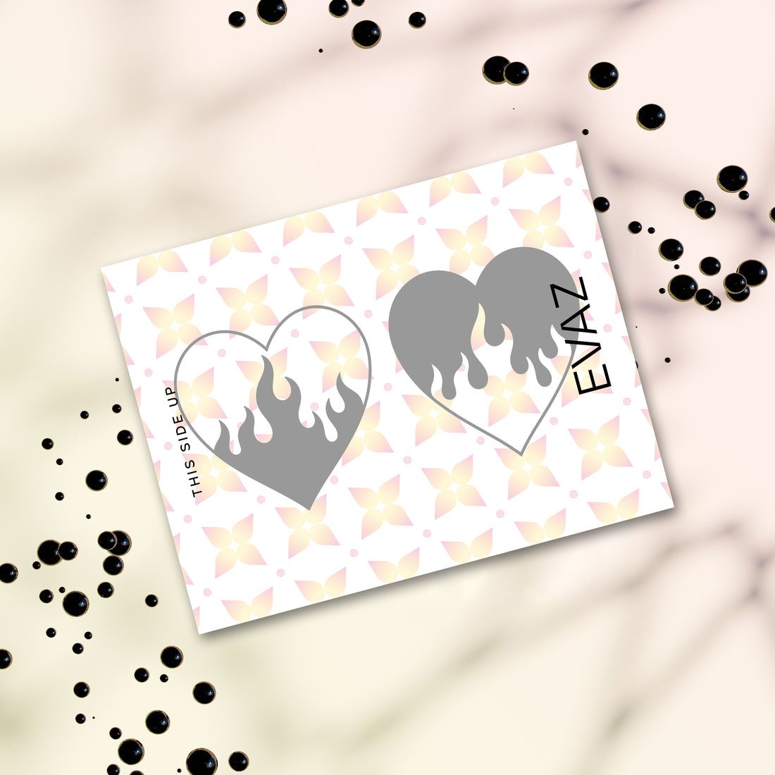 Falming Hearts Together Tattoo - mockup