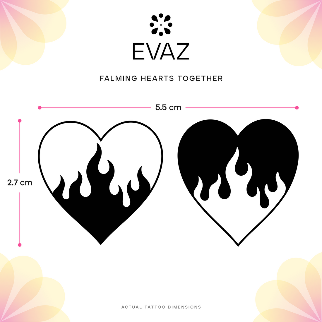 Falming Hearts Together Tattoo