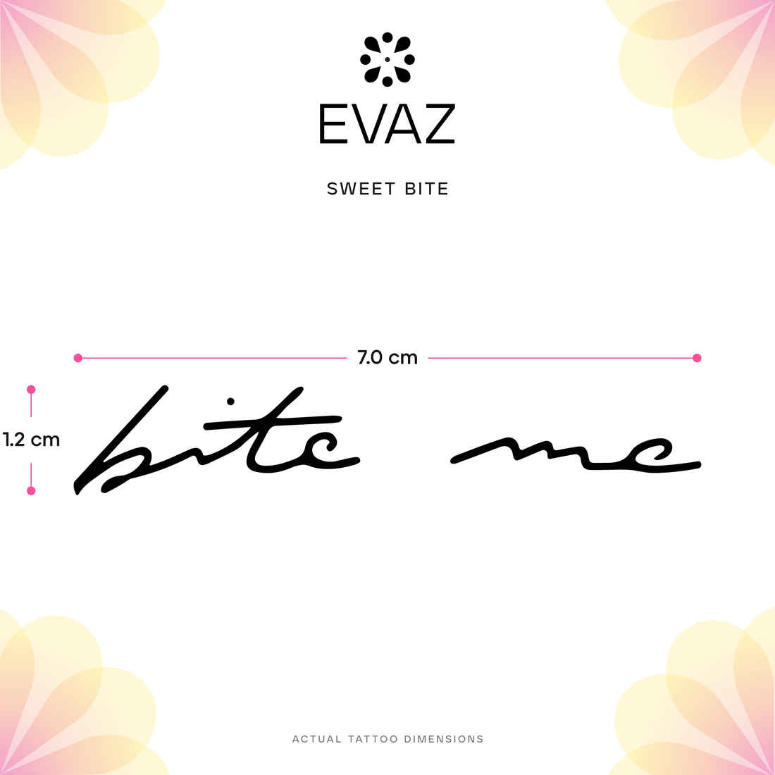 Sweet Bite Tattoo - size-guide