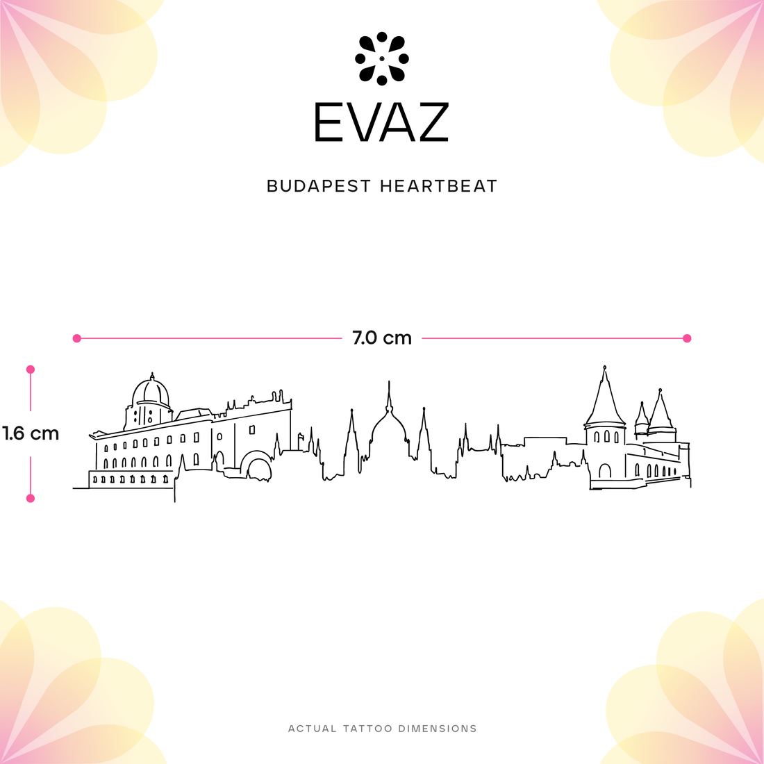 Budapest Heartbeat Tattoo - size-guide