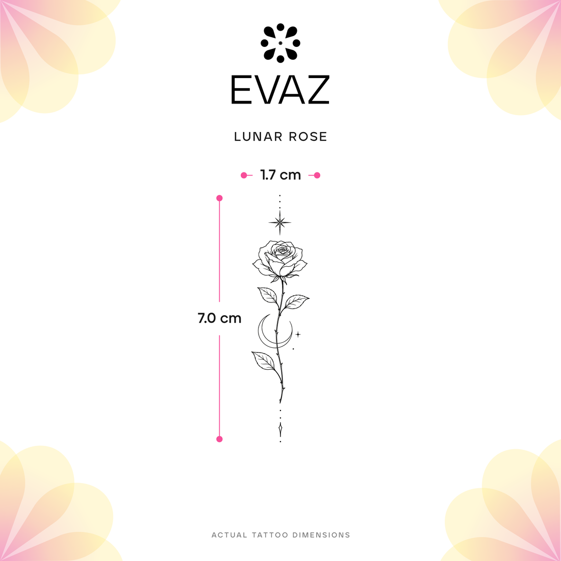 Lunar Rose Tattoo - size-guide