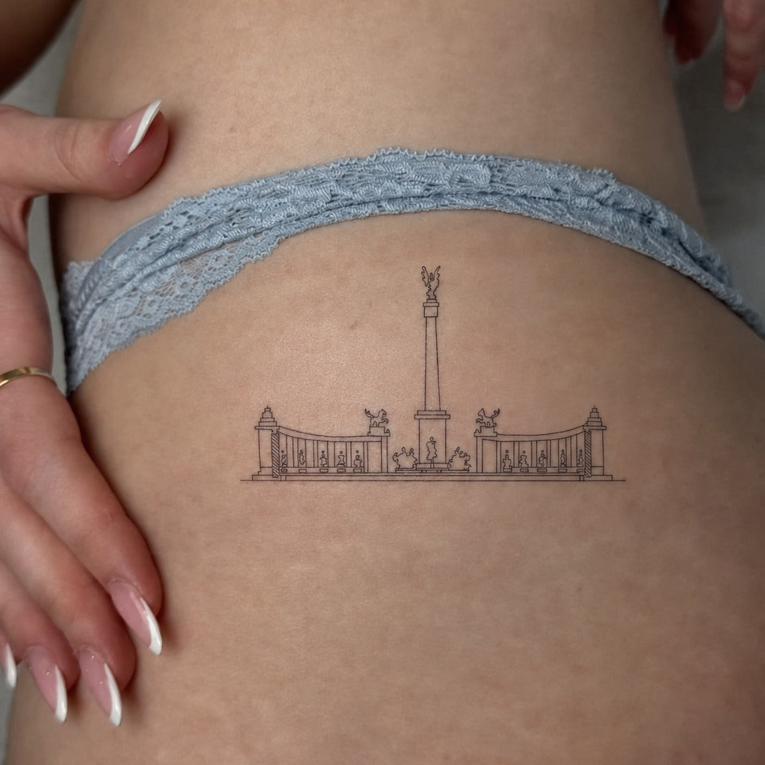 Heroes' Square Lines Tattoo