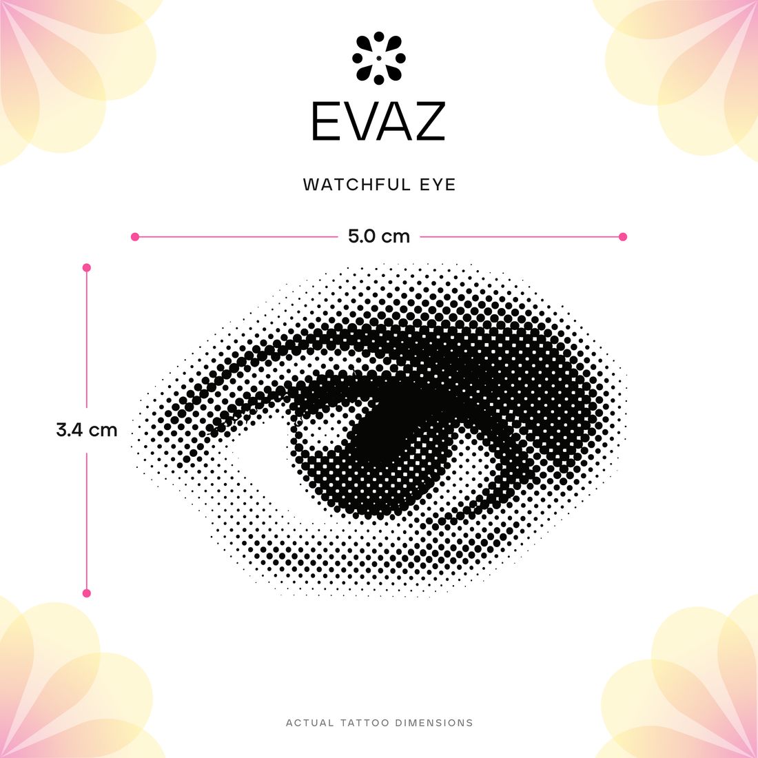 Watchful Eye Tattoo - size-guide