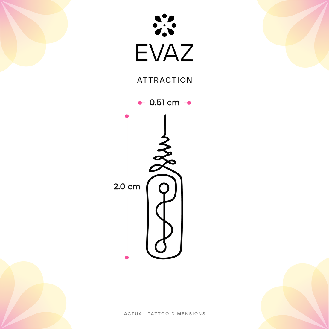 Attraction Tattoo - size-guide