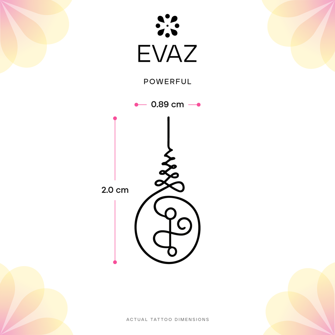 Powerful Tattoo - size-guide