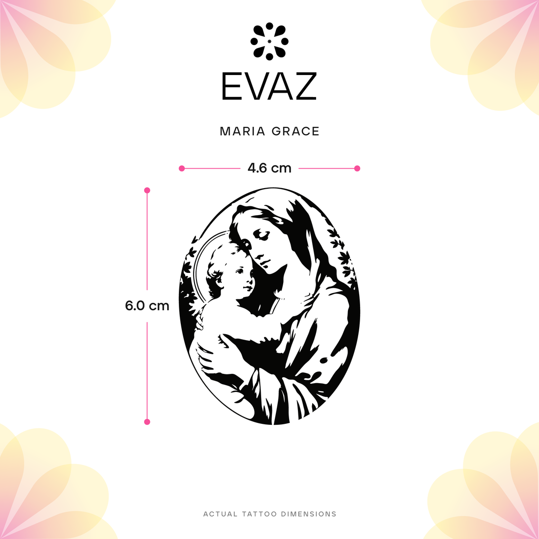 Maria Grace Tattoo - size-guide