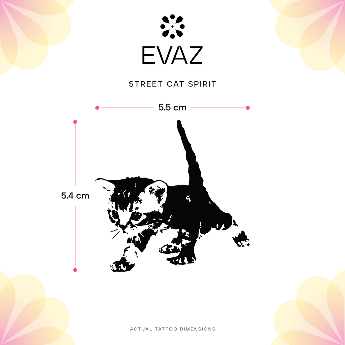 Street Cat Spirit Tattoo - size-guide