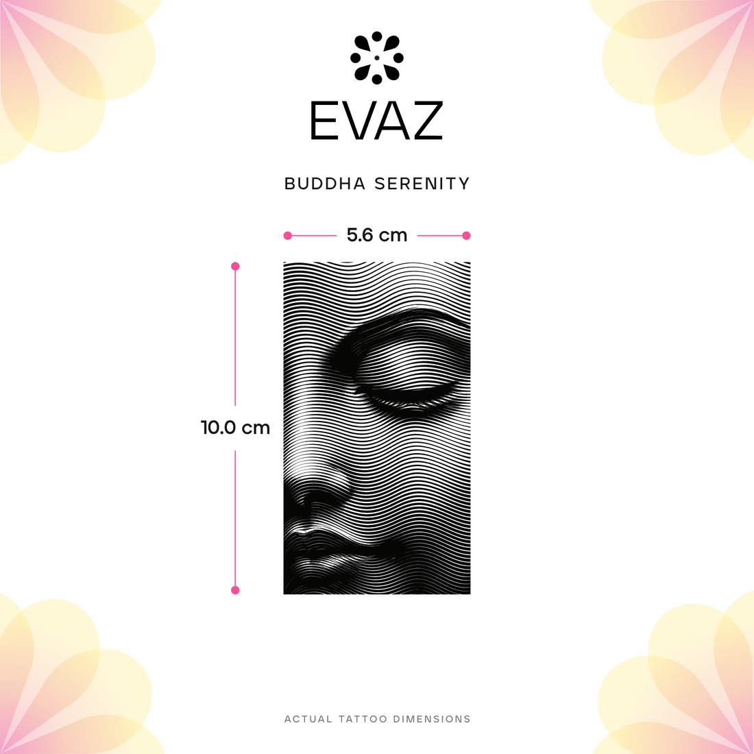 Buddha Serenity Tattoo - size-guide
