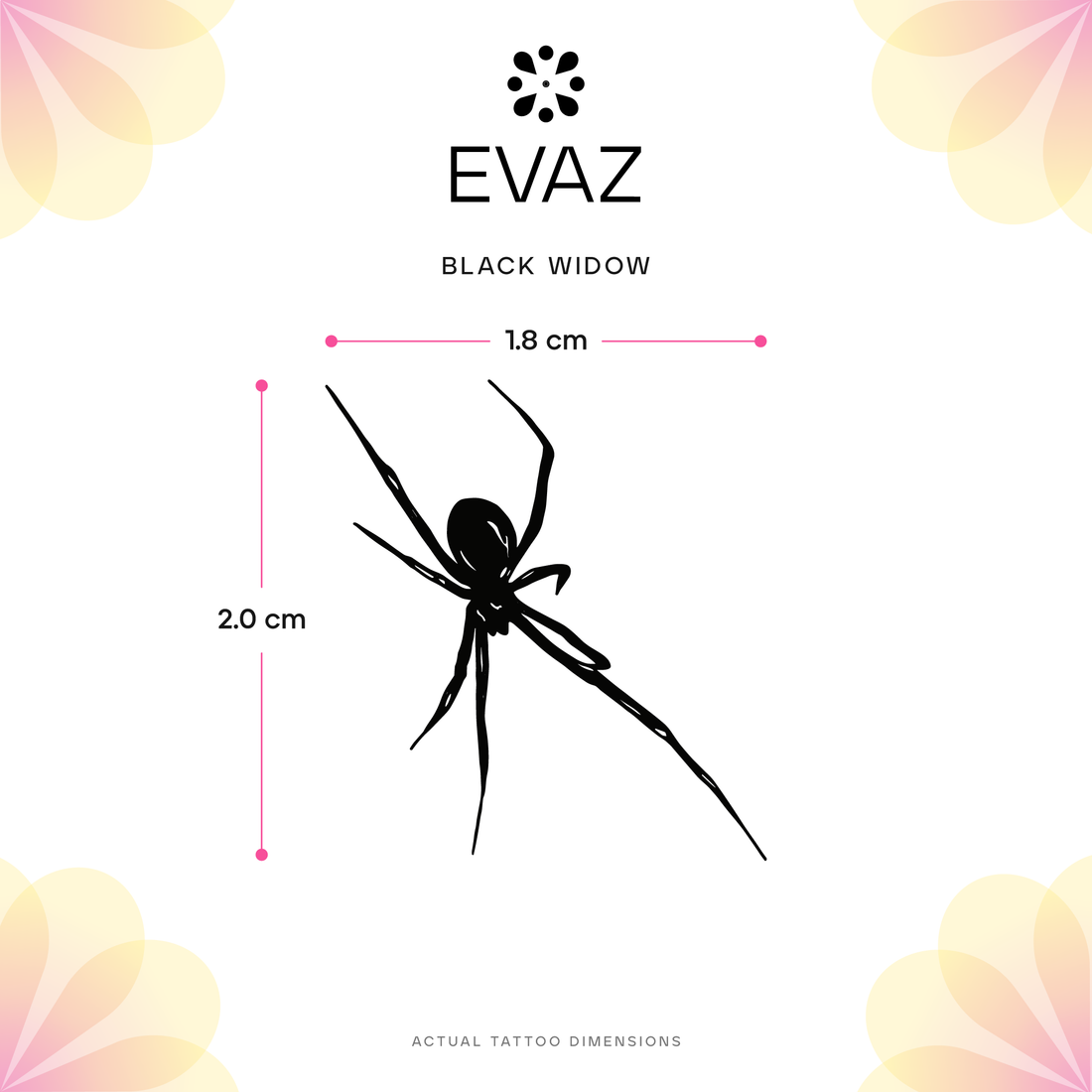 Black Widow Tattoo - size-guide