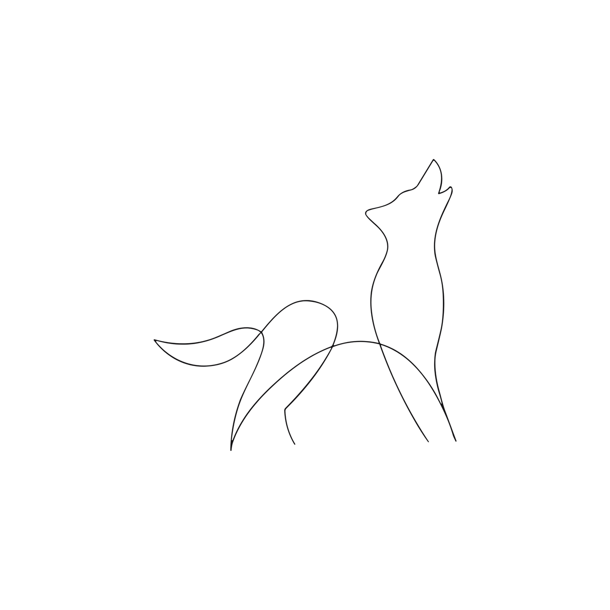 Wild Line Wolf Tattoo