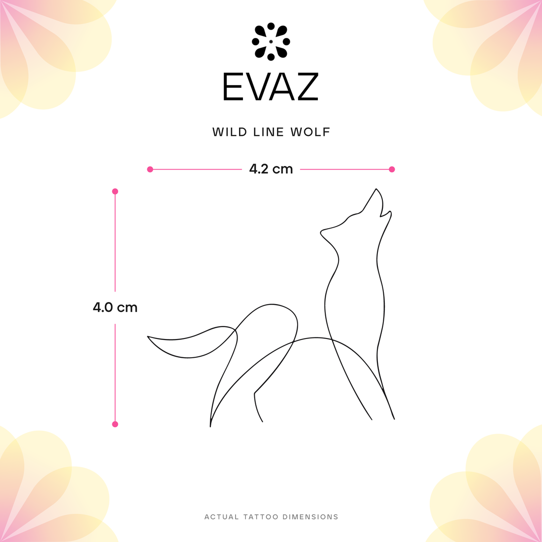 Wild Line Wolf Tattoo - size-guide
